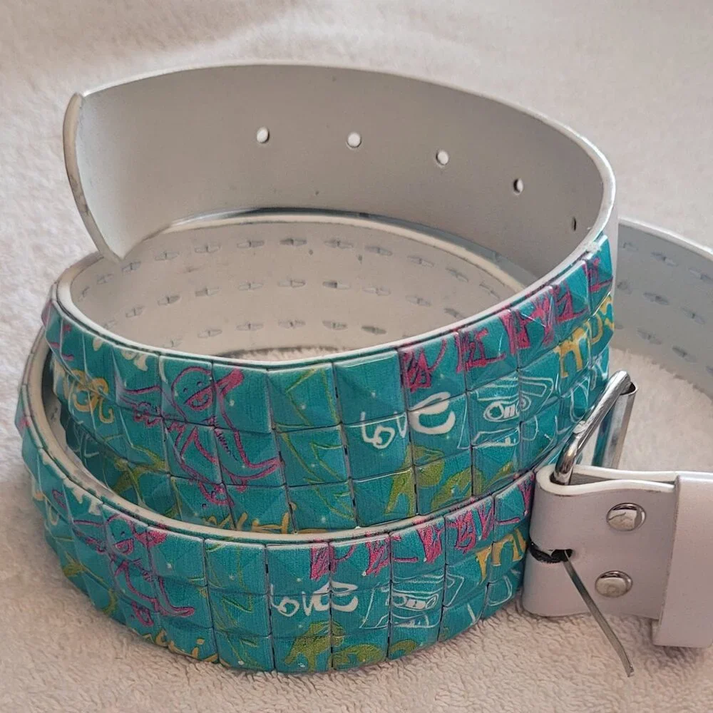 Women's‎ Metal Stud Music Love Turquoise Belt